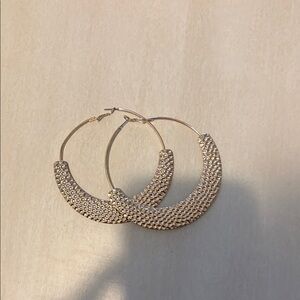 Textured Gold Hoop Earrings